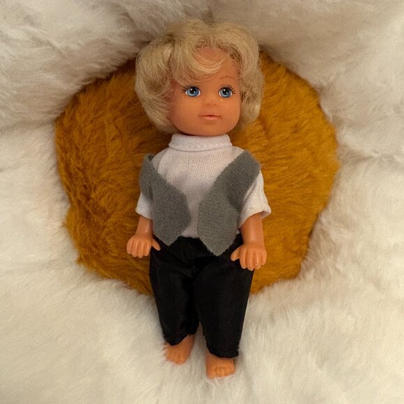 Simba Blonde Short Hair Doll 4.5" Blue Eyes Vintage (SKU: 208TO) - Picture 1 of 4